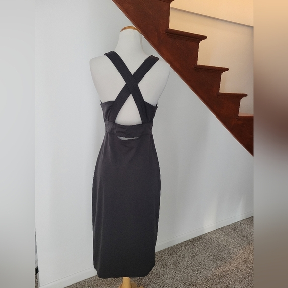 Athleta Gray Cross Back Dress M - Picture 4 of 6